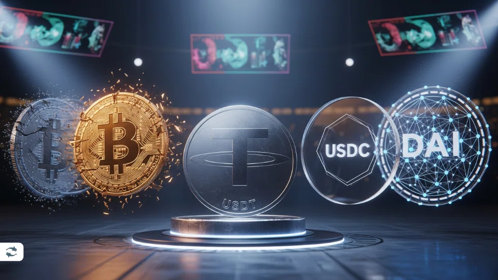 مقایسه USDT با بیت‌کوین، USDC و DAI